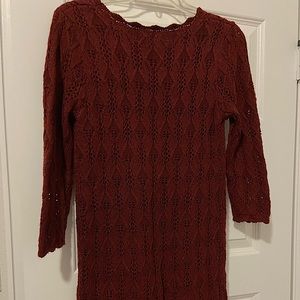 Maroon, crocheted/lace dress